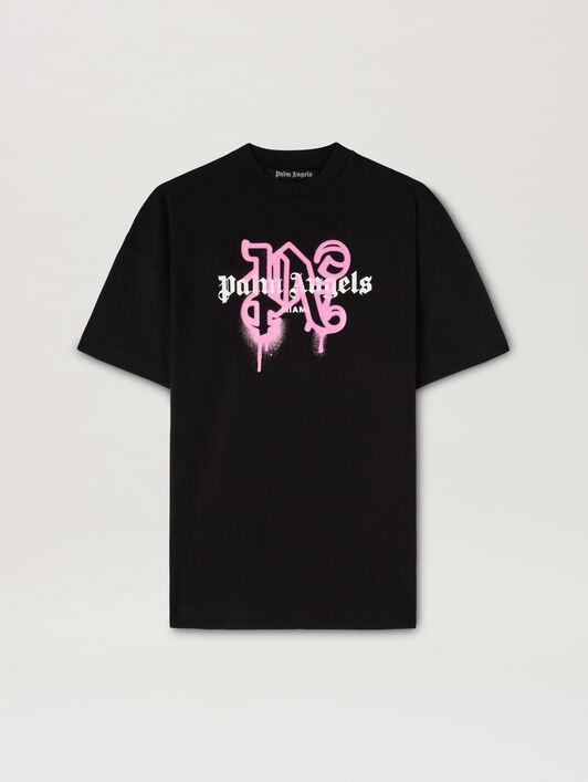 Monogram Spray City T-shirt MIAMI PALM ANGELS Monogram Spray City T-shirt MIAMI BLACK PMAA001C99JER030