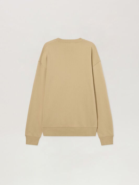 Felpa Neck Logo Regular PALM ANGELS Felpa Neck Logo Regular KAKI - LIGHT YELLOW PAMBA03F26FL01