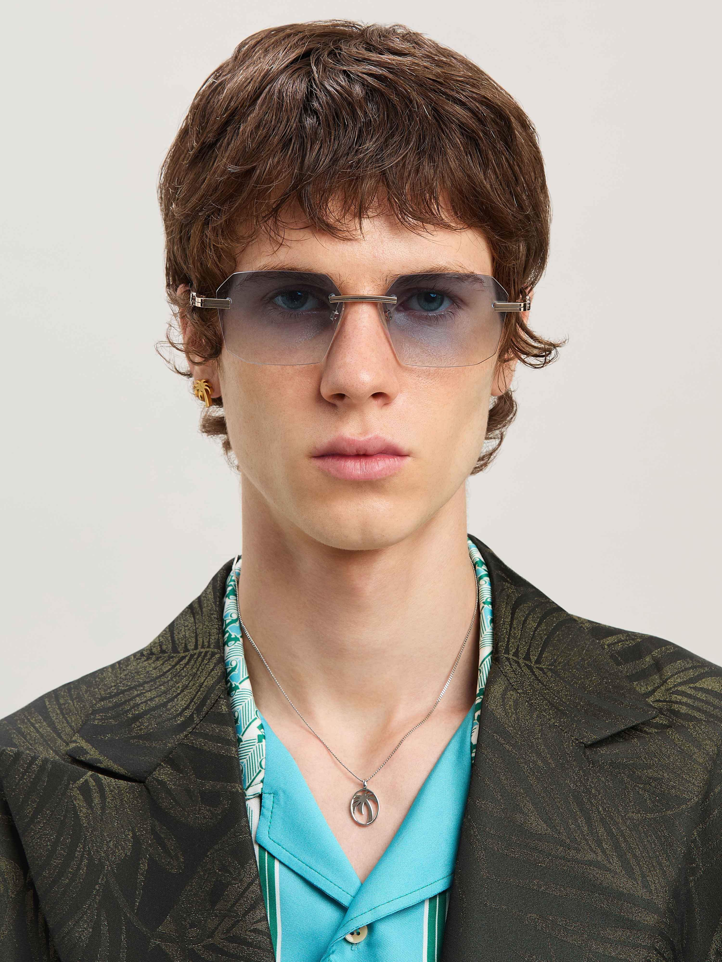 PALM ANGELS  Quartz Sonnenbrille GOLD GRADIENT BLUE PERI10GS25MET001