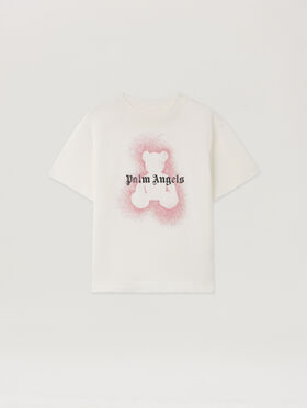 PALM ANGELS Pa Spray Bear Reg Tee S/S OFF WHITE - PGAA002F25JER00A