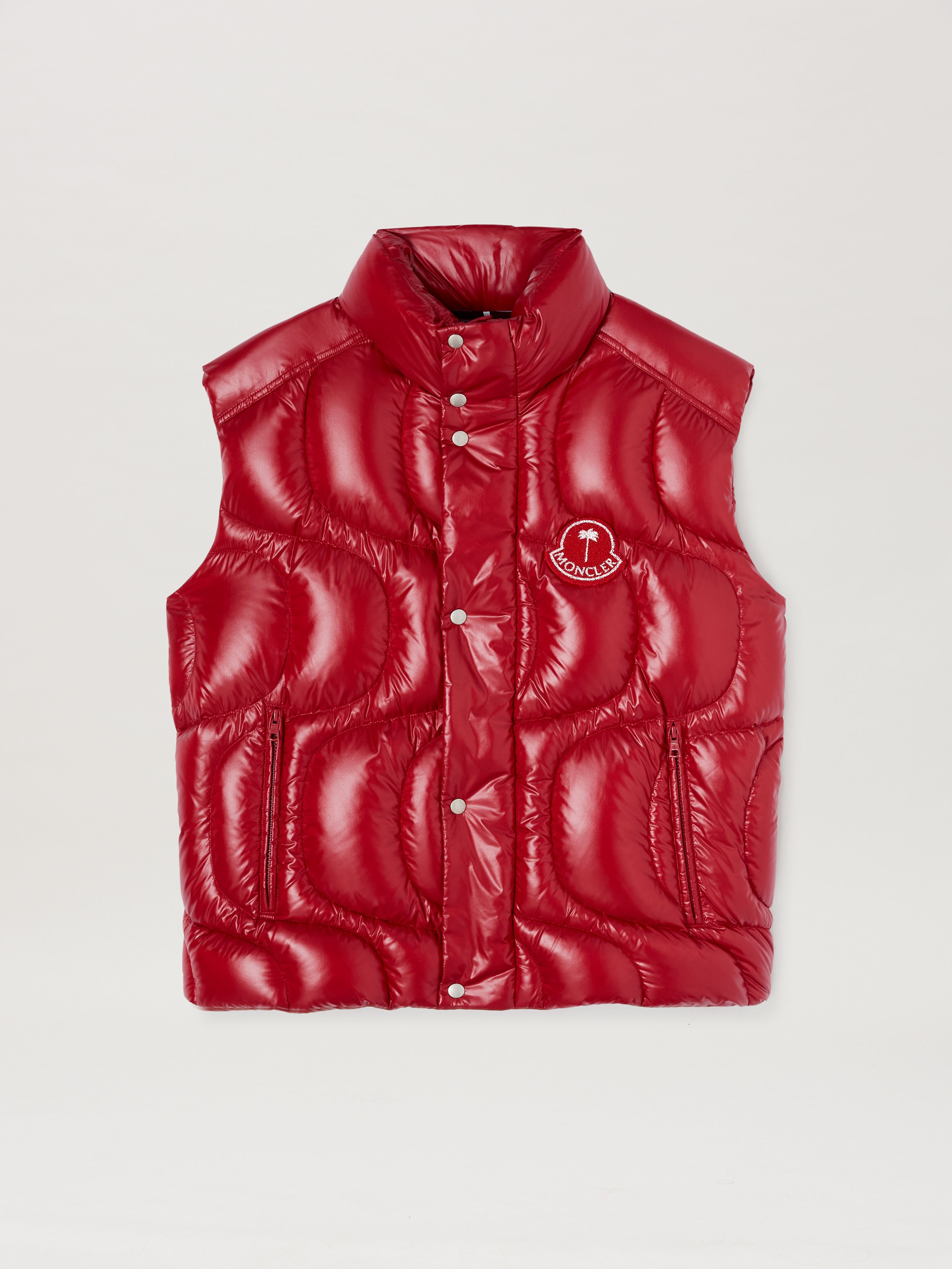 PALM ANGELS  Gwenyth Down Vest Moncler x Palm Angels RED - RED PMEX016T25FAB001