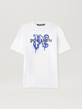 PALM ANGELS Monogram Spray City T-Shirt New York WHITE PMAA001C99JER027