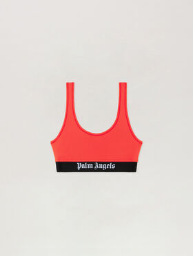 PALM ANGELS Classic Logo Sport Bra RED BLACK PWVO010S26FAB001