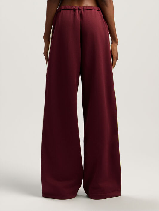 PALM ANGELS Colorblock Zip Track Pants BURGUNDY - OFF WHITE PWCJ039F25FAB001