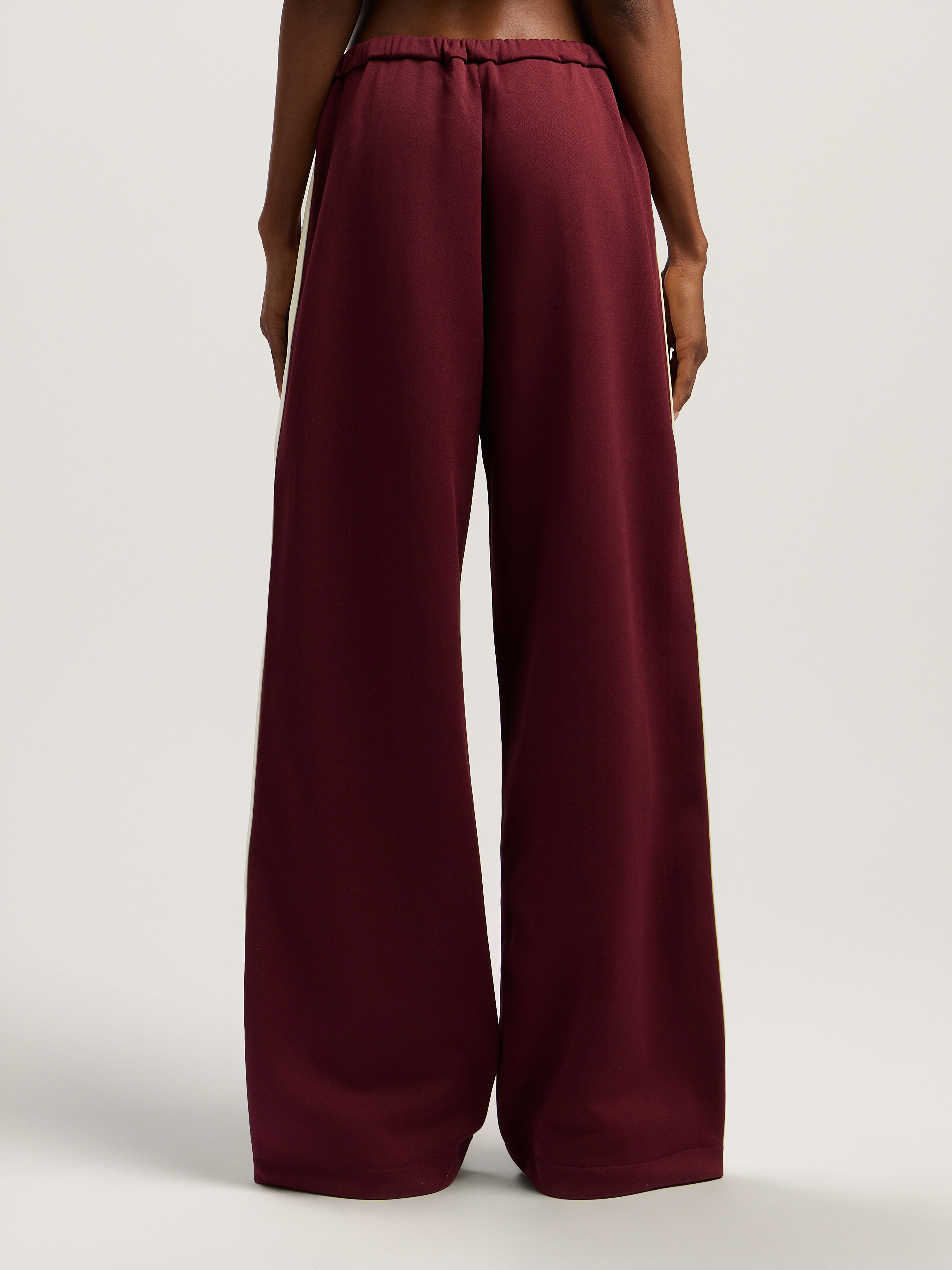 PALM ANGELS Colorblock Zip Track Pants BURGUNDY - OFF WHITE PWCJ039F25FAB001