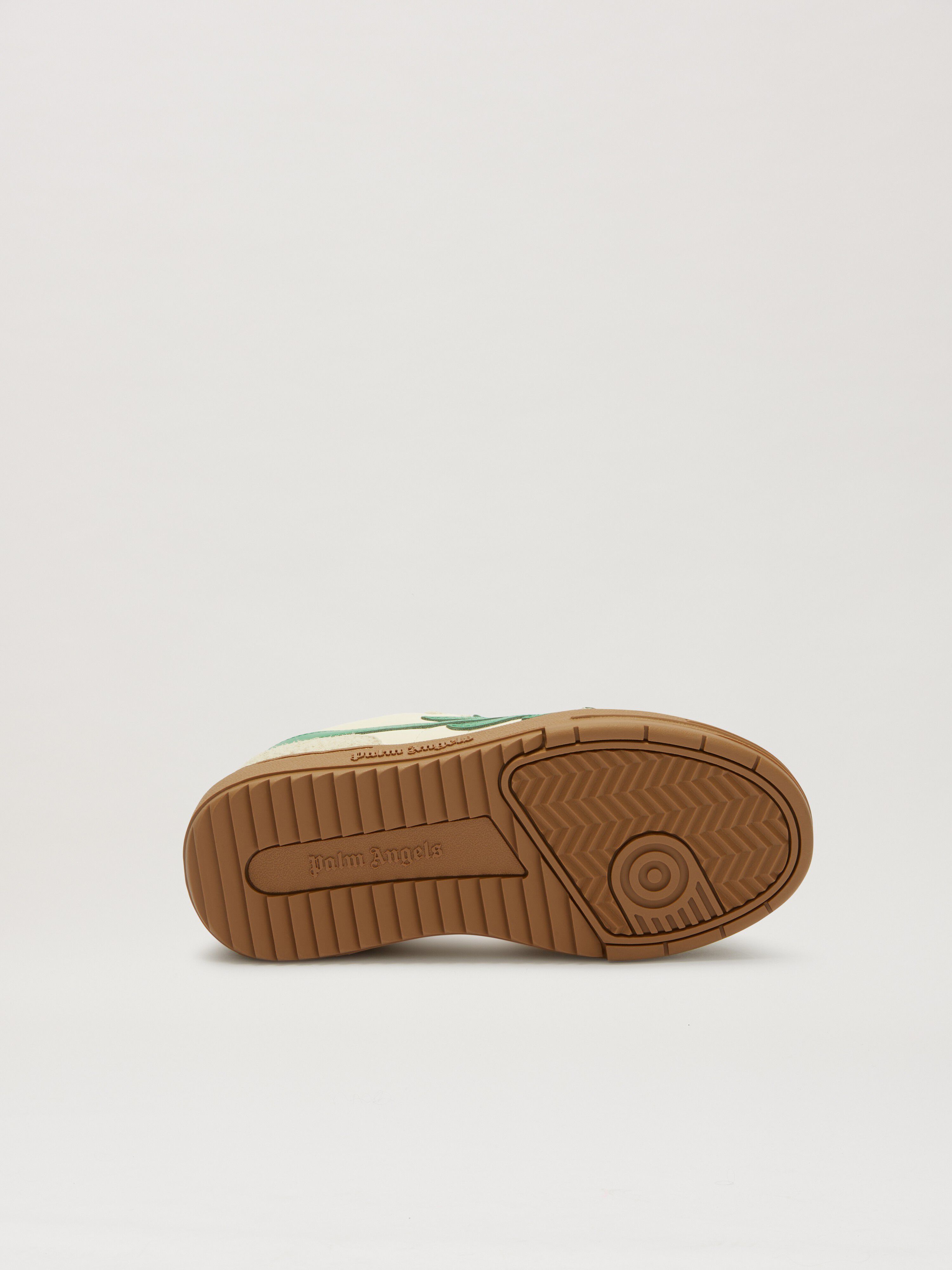 PALM ANGELS  Palm Beach University Sneakers BEIGE - GREEN PBIA015S25FAB001
