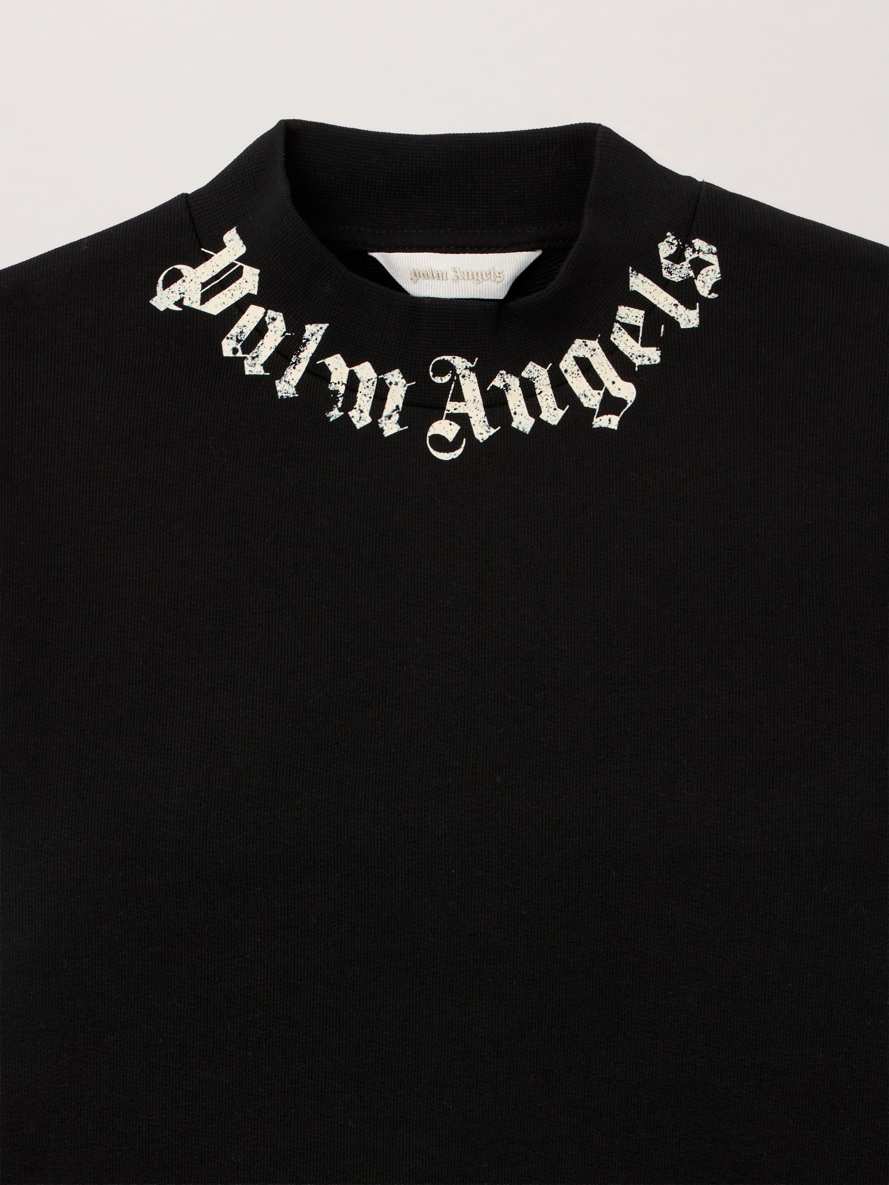 PALM ANGELS Neck Logo Brushed. Crew NERO/BLACK PBBA012S26FLE004