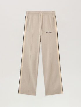 PALM ANGELS Classic Logo Knit Track Pants LIGHT BEIGE - BLACK PMHG023F25KNI001
