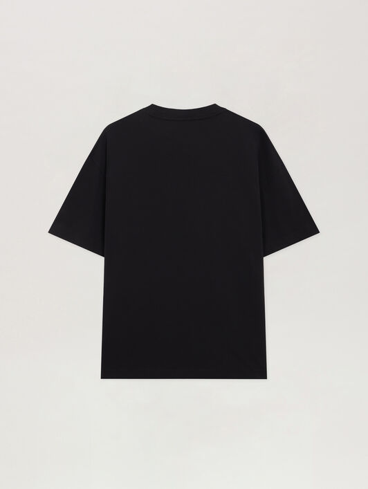 Spray Bear Regular T-shirt PALM ANGELS Spray Bear Regular T-shirt BLACK - FUCHSIA FLUO PMAA109F25JER00B