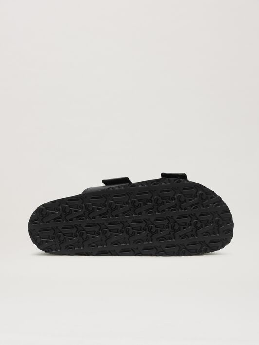 PALM ANGELS  Sandalen mit Logo BLACK - WHITE PMIH01AS25LEA001