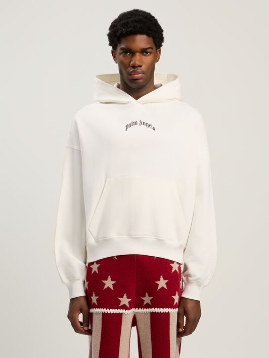 Back Curved Logo Loose Hoodie PALM ANGELS Back Curved Logo Loose Hoodie OFF WHITE - BLACK PMBB17EF25FLE004