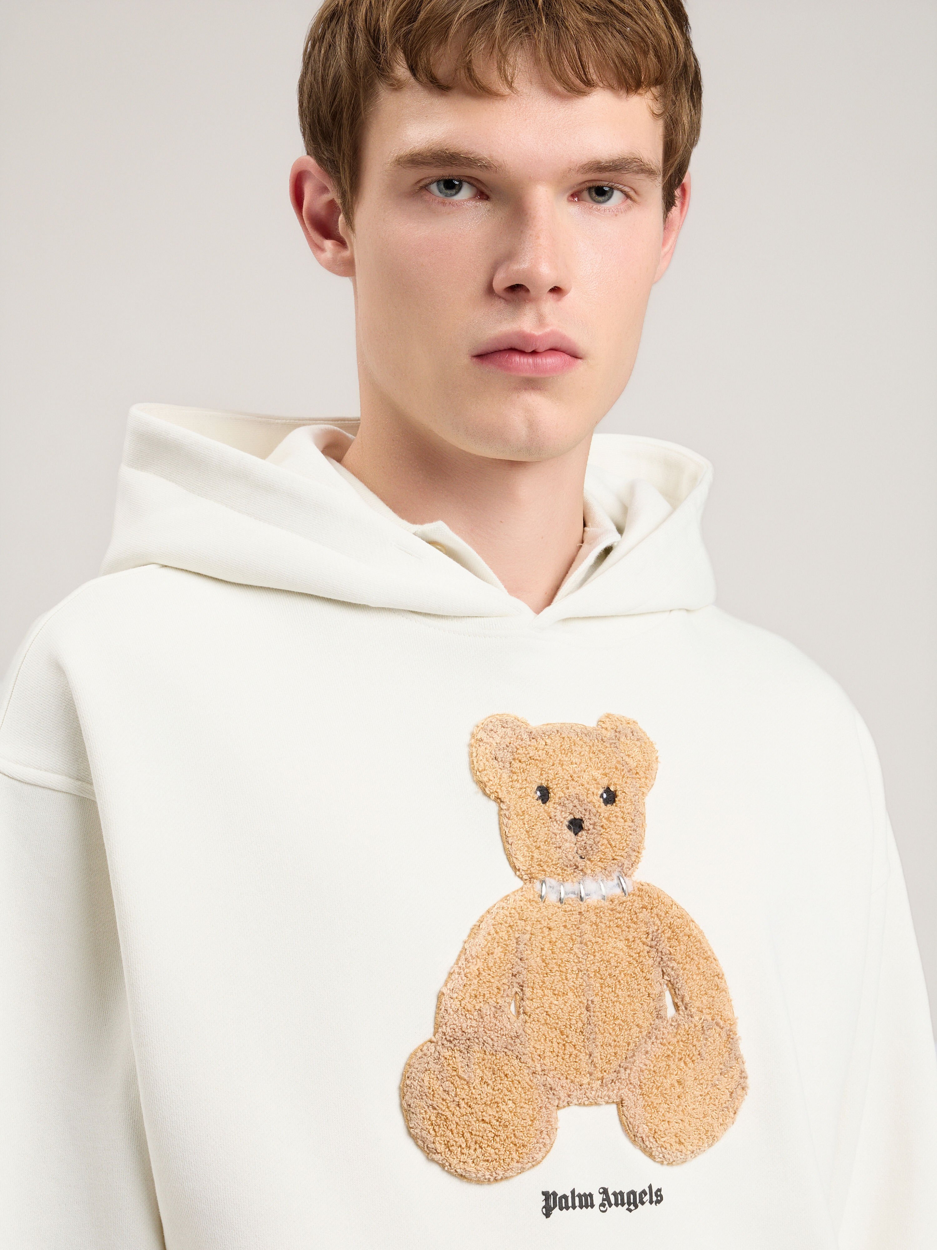 Bear Hoodie in OFF WHITE BROWN for Men | Palm Angels®