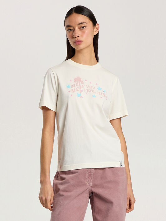 Feel High Regular T-Shirt PALM ANGELS Feel High Regular T-Shirt OFF WHITE - MULTICOLOR PAWAA06F26JR01