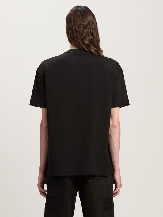 PALM ANGELS Monogram Spray City T-Shirt New York SCHWARZ PMAA001C99JER026