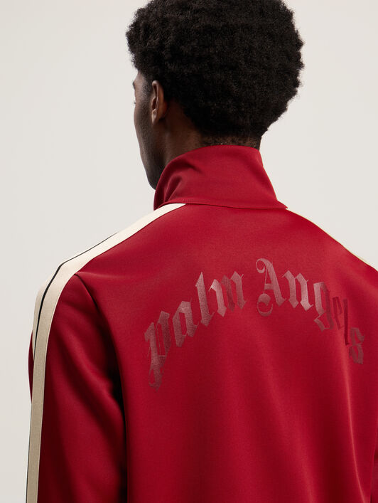PALM ANGELS Curved Logo Zip-Up Track Jacket RED - OFF WHITE PMBD08HF25FAB001