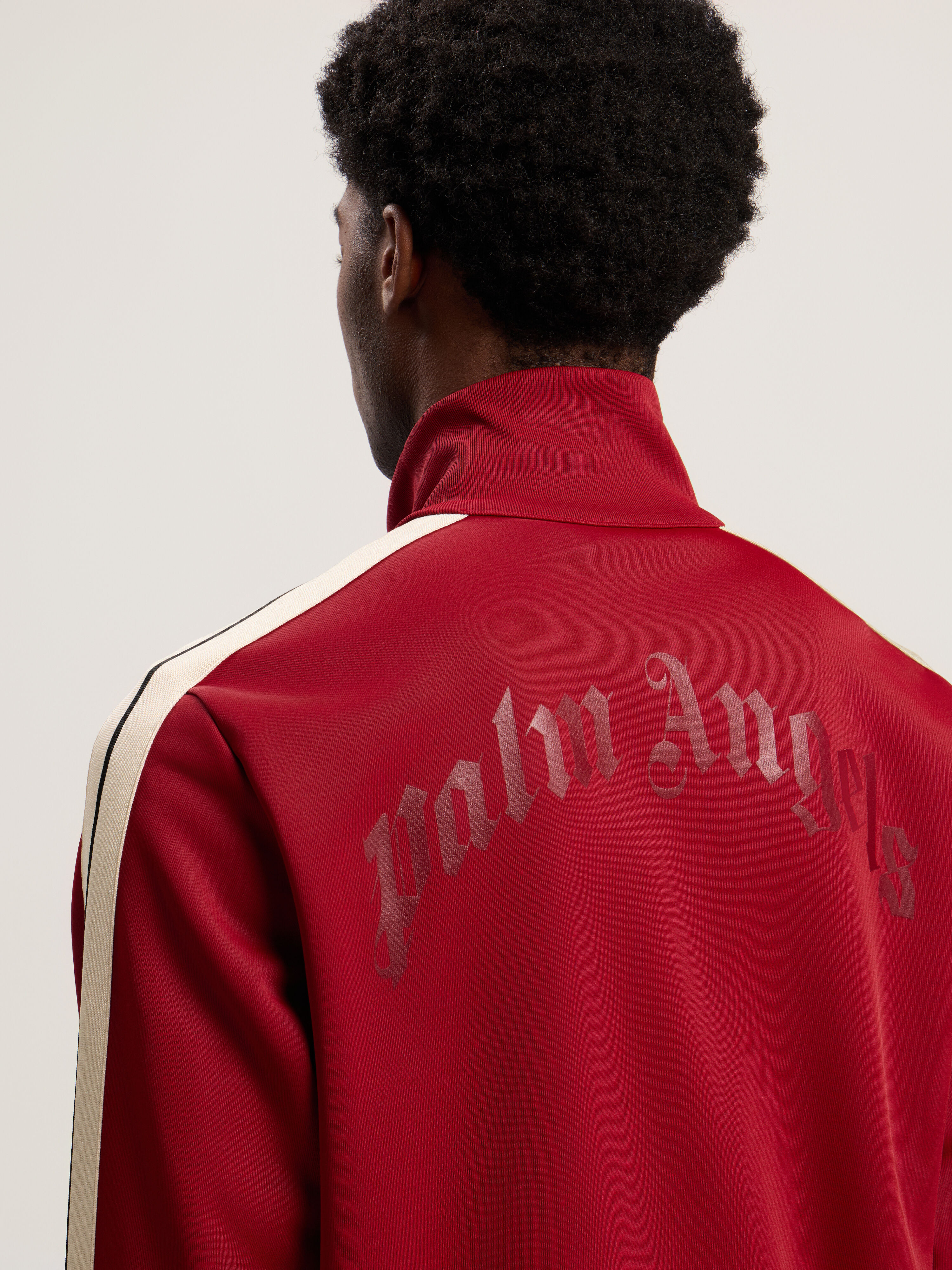 PALM ANGELS Curved Logo Zip-Up Track Jacket RED - OFF WHITE PMBD08HF25FAB001