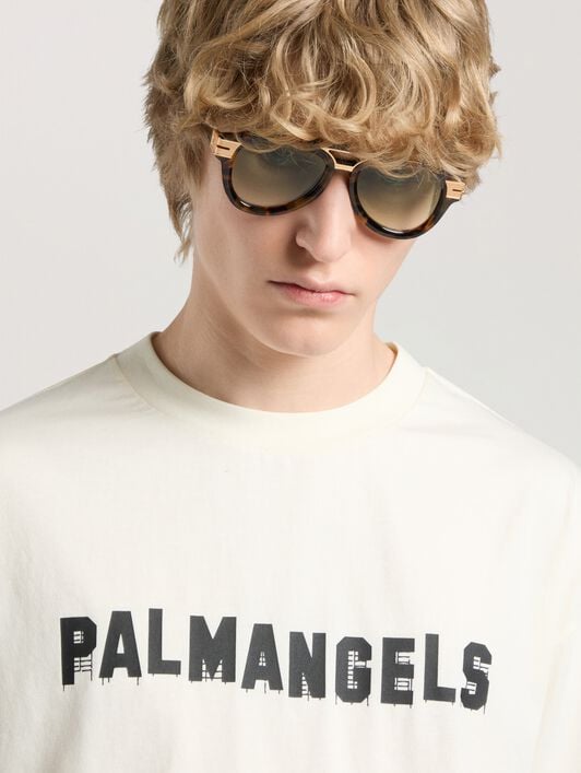 Palm Hills Regular T-Shirt PALM ANGELS Palm Hills Regular T-Shirt OFF WHITE - BLACK PAMAA01W26JR18