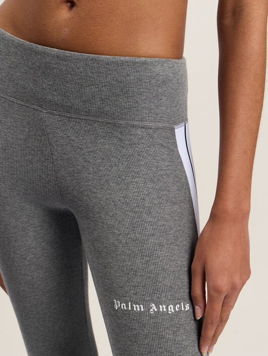 PALM ANGELS Training Track Leggings MELANGE GREY WHITE PWVG001C99FAB001