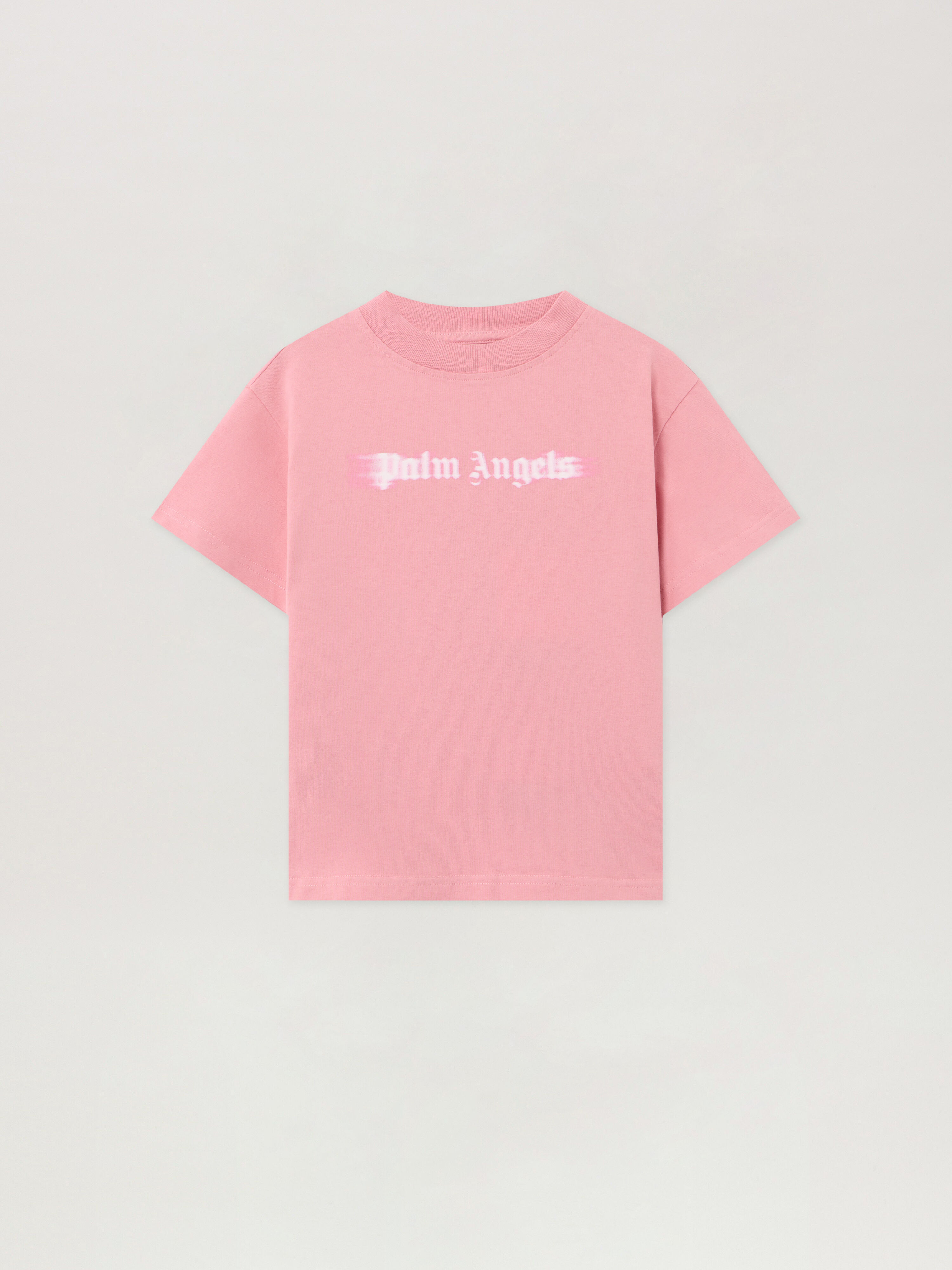 PALM ANGELS Blurred Logo Reg.Tshirt S/S ANTIQUE ROSE - ROSE PINK PGAA002F25JER007