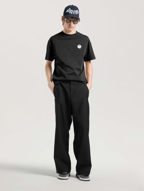 PALM ANGELS Palm Tree Regular T-Shirt BLACK - OFF WHITE PAMAA01F26JR02