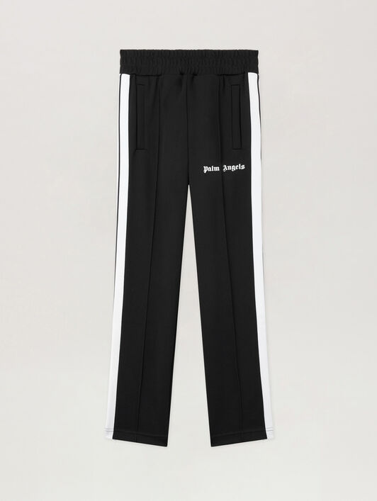 PALM ANGELS Slim Track Pants BLACK WHITE PMCJ005C99FAB002