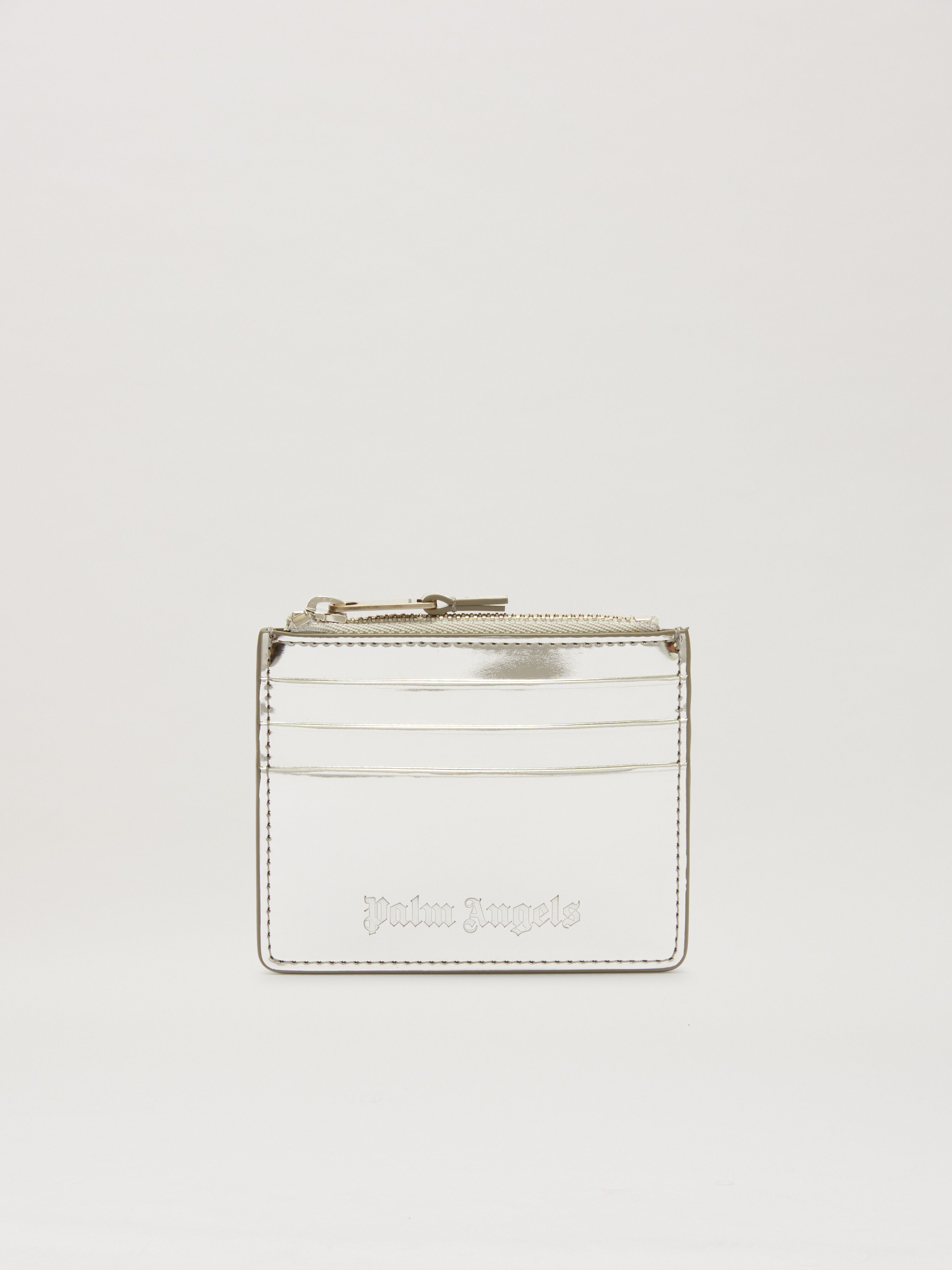 PALM ANGELS  Kartenetui mit Reißverschluss SILVER PWND012S25FAB002
