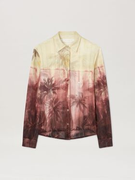 PALM ANGELS  Sunset palms shirt BLACK - BROWN PWAA020S25JER005