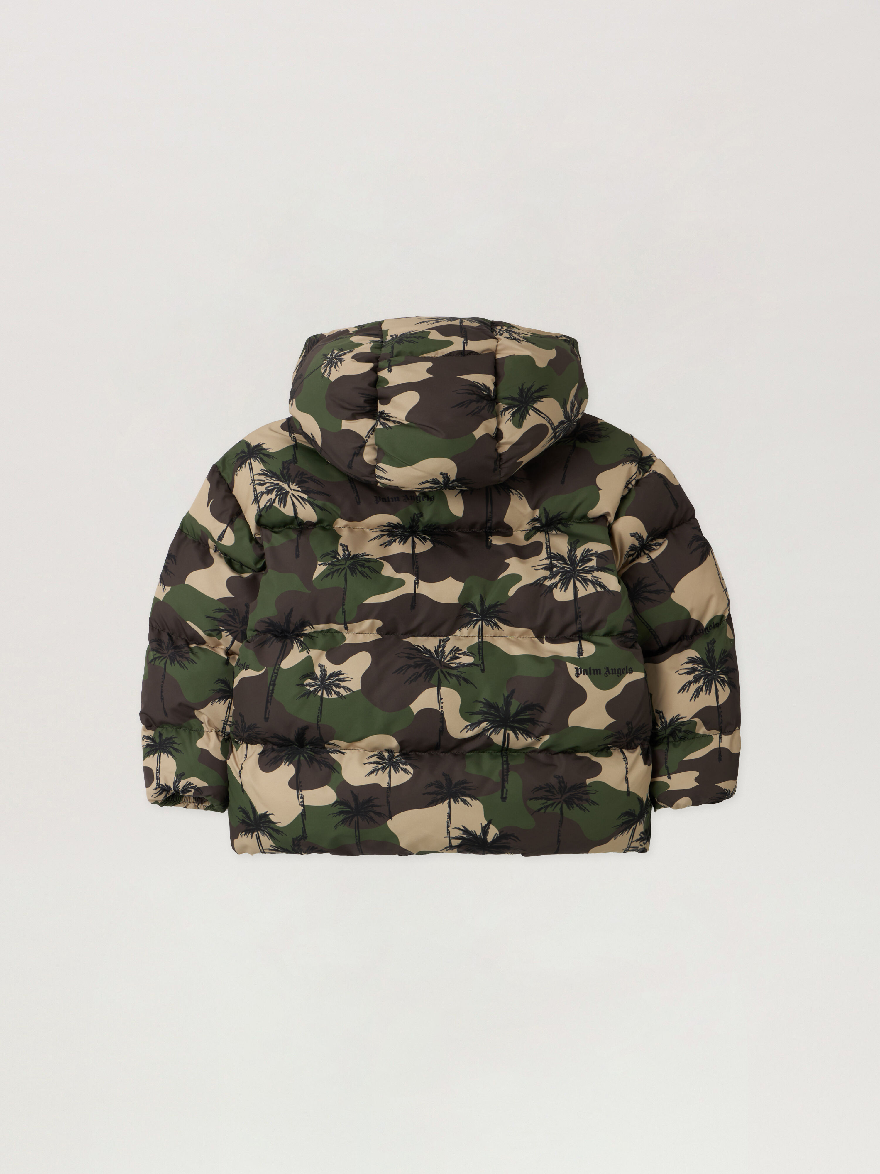 PALM ANGELS Camo Palms Hoodie Puffer Jkt MILITARY CAMOU OFF WHITE PBEJ005F25FAB001