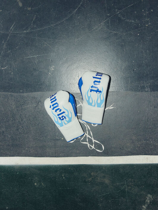 PALM ANGELS Pa X Everlast Gloves WHITE NAVY BLUE PMNE100T26LEA001