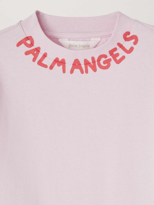 PALM ANGELS  T-Shirt mit Logo ROSE PINK CHERRY PGAA002S25JER003