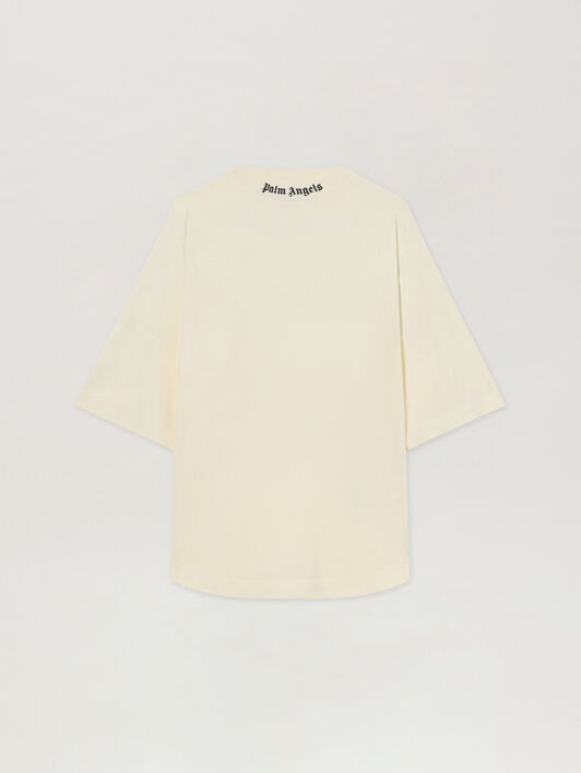 PALM ANGELS T-Shirt Oversize Con Logo Classico OFF WHITE - BLACK PAMAA05F26JR02