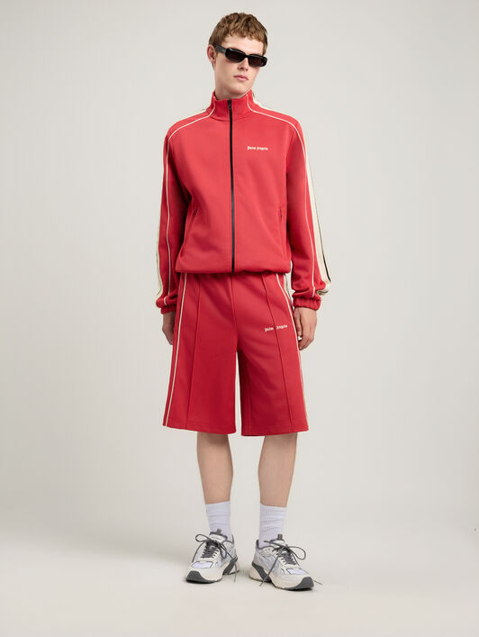 PALM ANGELS Classic Logo Vintage Track Shorts RED OFF WHITE PMCL00CS26FAB001