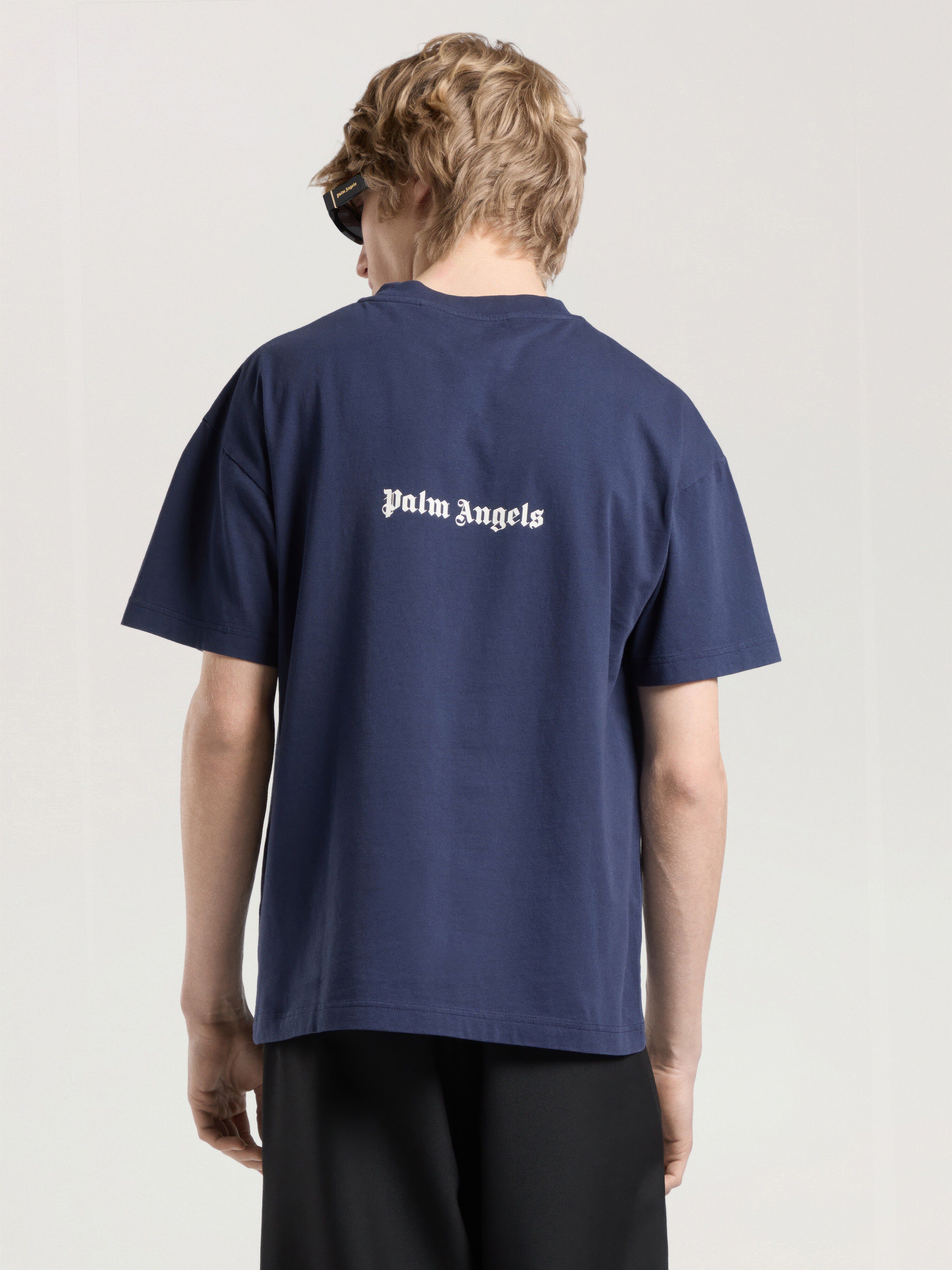 Sunset Signal Regular T-Shirt PALM ANGELS Sunset Signal Regular T-Shirt NAVY BLUE - GREEN PAMAA01W26JR11