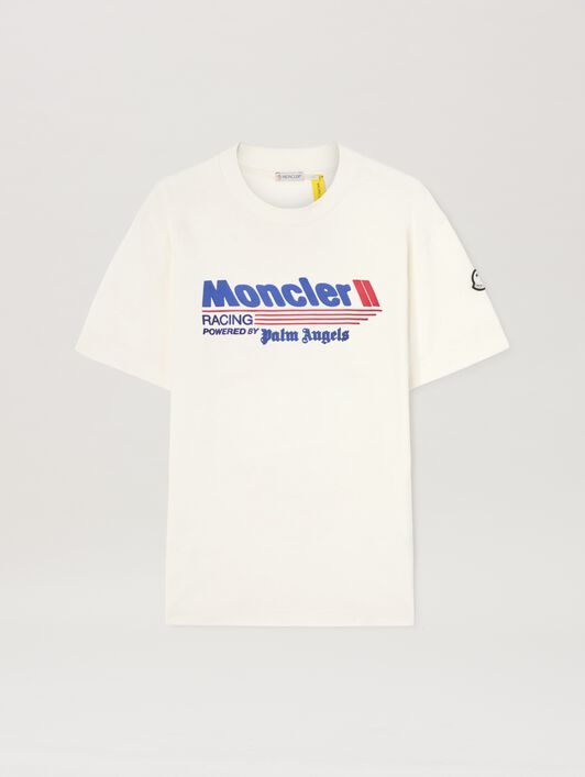 PALM ANGELS  Racing T-shirt Moncler x Palm Angels WHITE - BLUE PMAA107T25JER001