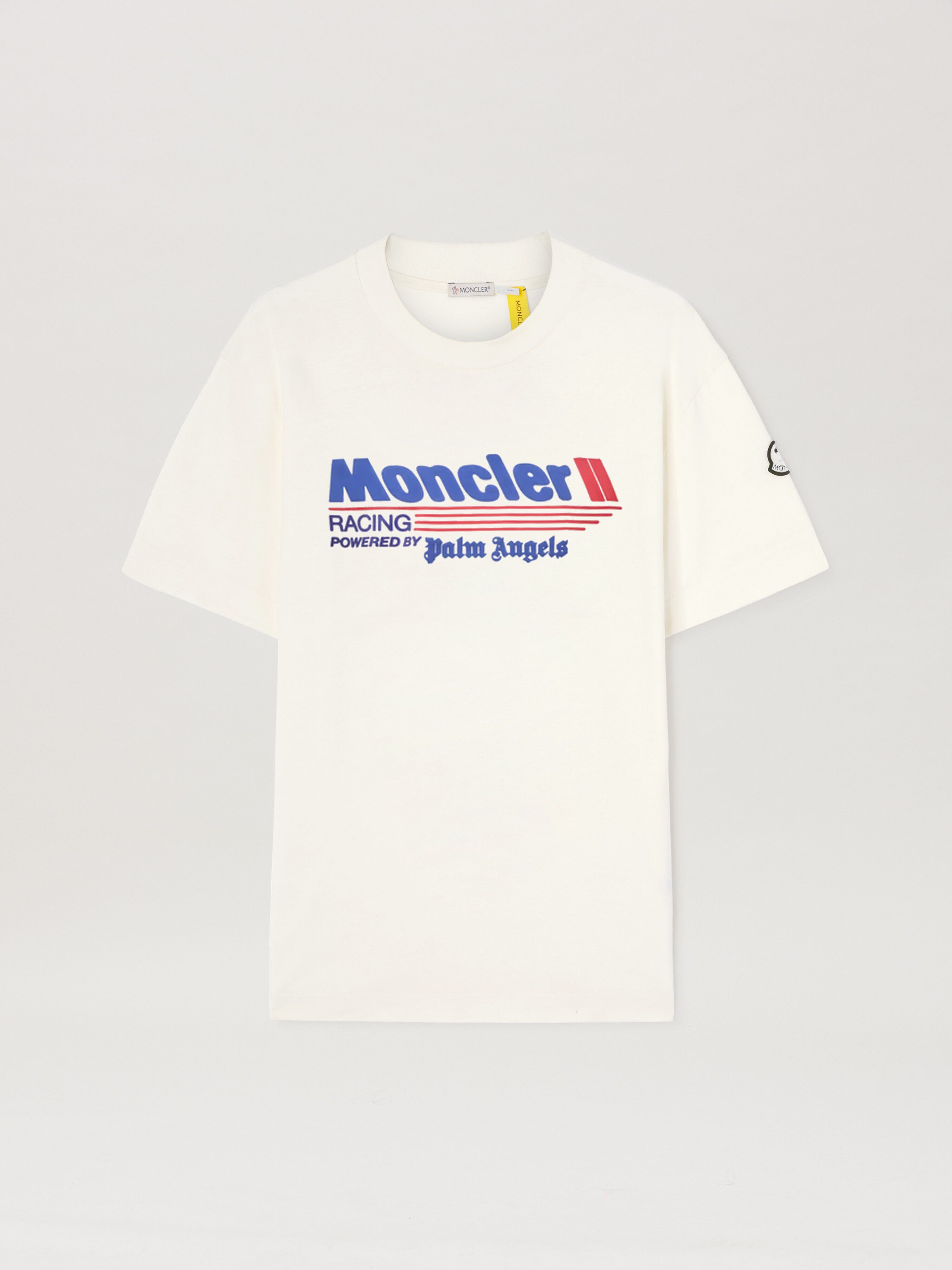PALM ANGELS  Racing T-shirt Moncler x Palm Angels WHITE - BLUE PMAA107T25JER001