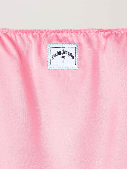 PALM ANGELS  Track straps Satin Top ROSE PINK - SAND PGAD005S25FAB001