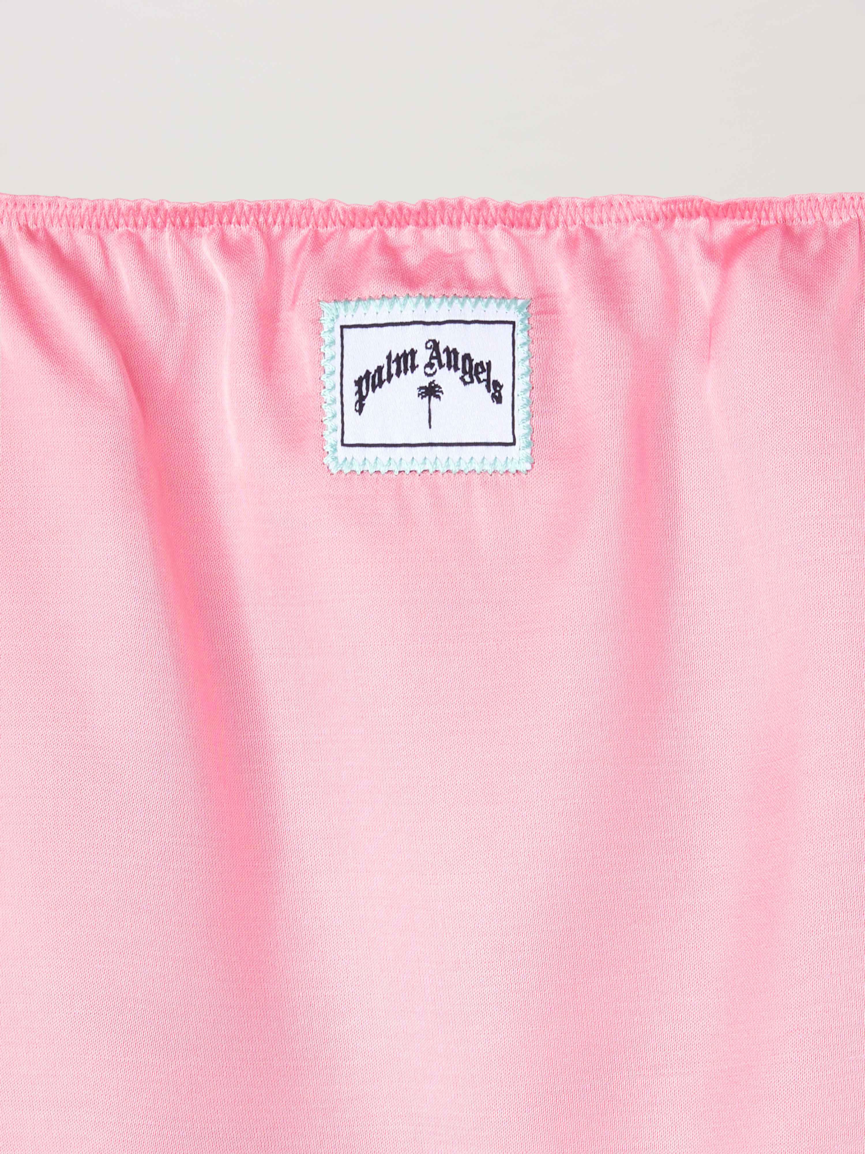 PALM ANGELS  Track straps Satin Top ROSE PINK - SAND PGAD005S25FAB001