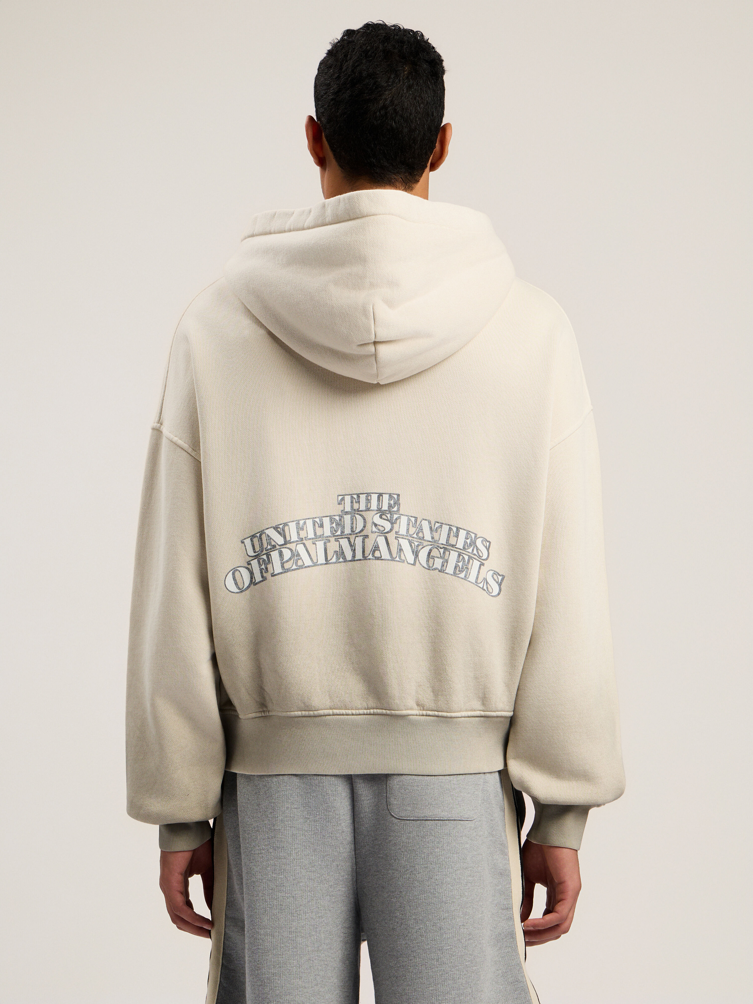 PALM ANGELS Dollar Zipped Loose Hoodie IVORY - BLACK PMBE02AF25FLE003