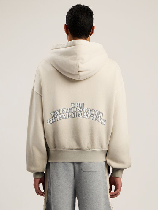 Dollar Zipped Loose Hoodie PALM ANGELS Dollar Zipped Loose Hoodie IVORY - BLACK PMBE02AF25FLE003