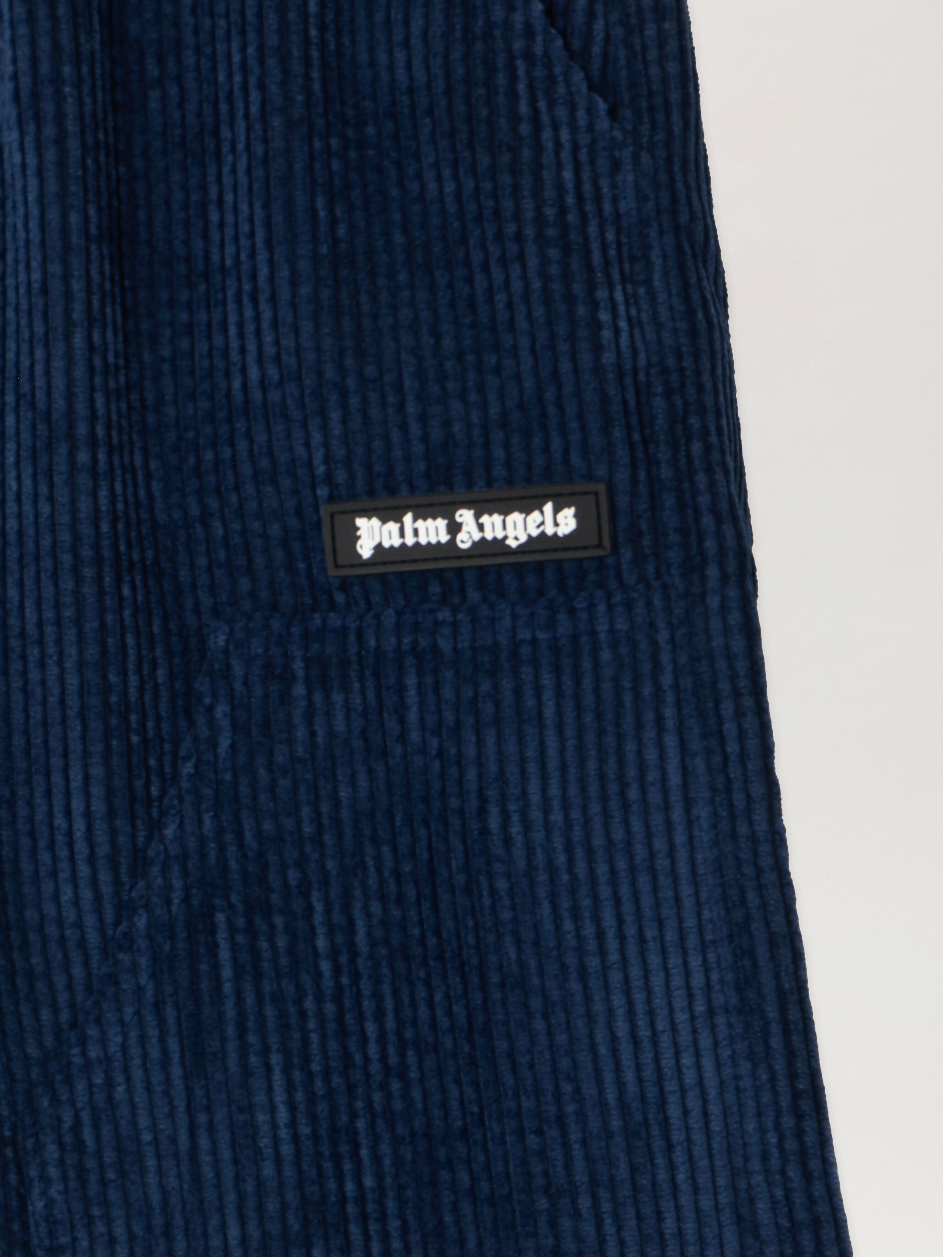 PALM ANGELS Pa Corduroy Workpant NAVY BLUE - OFF WHITE PBCF006F25FAB001