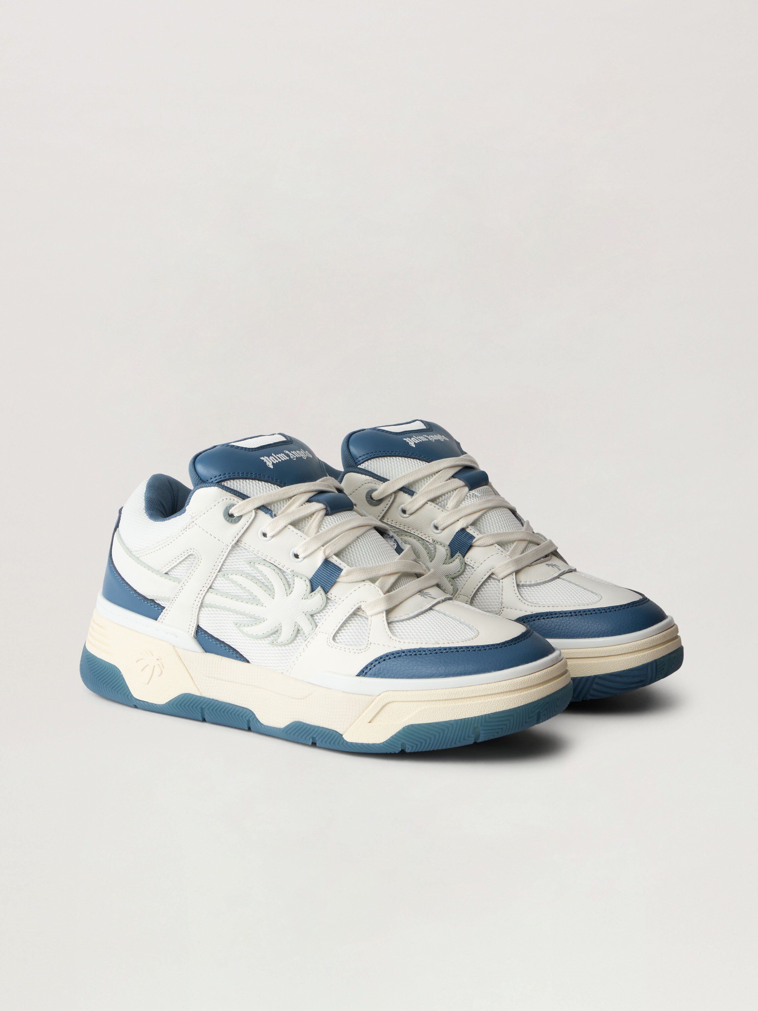 PALM ANGELS Palm Skate Sneakers WHITE DUSTY BLUE PMIA10YS26LEA001