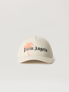 PALM ANGELS Palm Hollywood Cap OFF WHITE - PEACH ORANGE PALMB02W26FB02