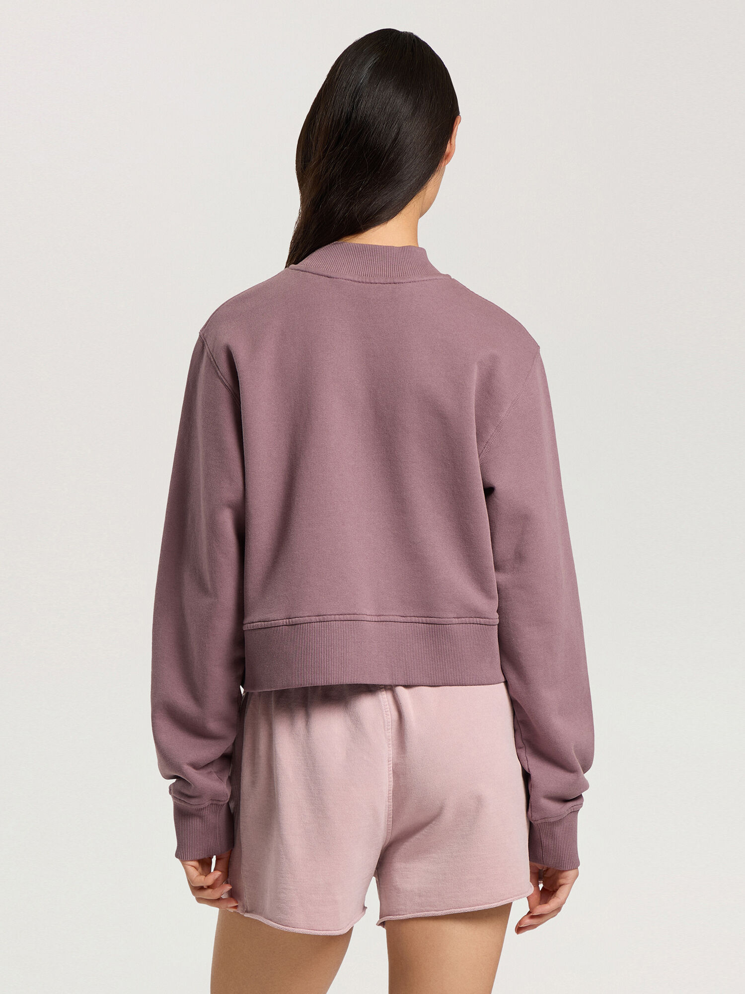 Life's A Beach Cropped Sweatshirt PALM ANGELS Life's A Beach Cropped Sweatshirt MAUVE - ROSE PINK PAWBA04F26FL01