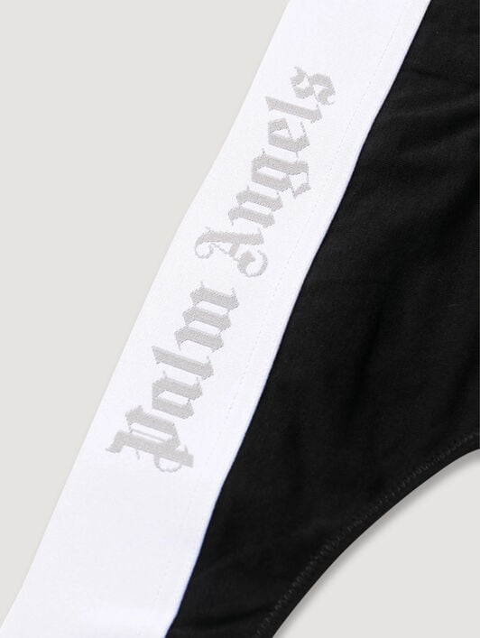 PALM ANGELS Classic Logo Brazilian Panties BLACK LIGHT GREY PWUF002C99FAB001