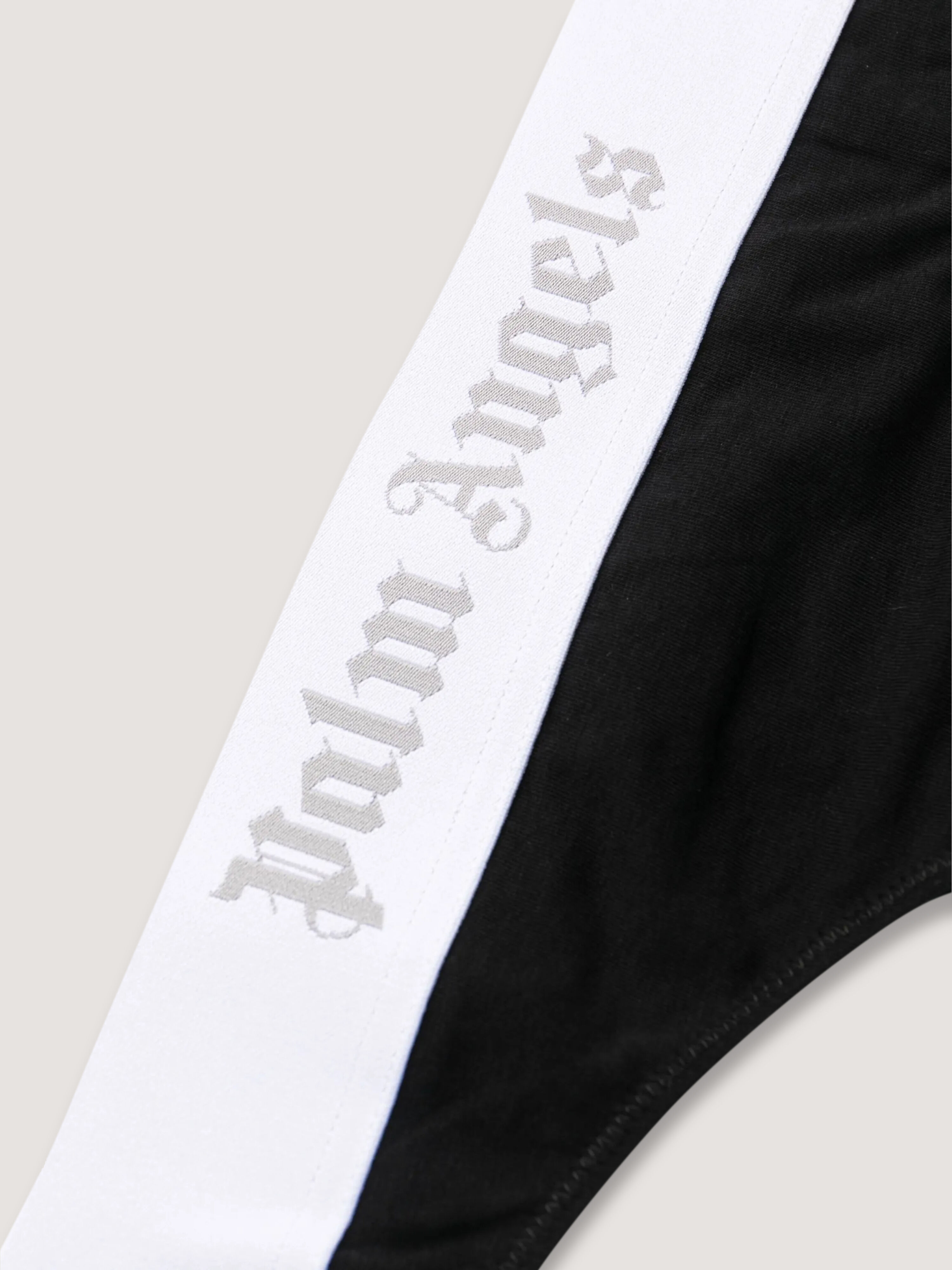 PALM ANGELS Classic Logo Brazilian Panties BLACK LIGHT GREY PWUF002C99FAB001