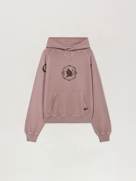 Felpa Con Cappuccio Devil Herald PALM ANGELS Felpa Con Cappuccio Devil Herald MAUVE - BROWN PAMBB06F26FL02
