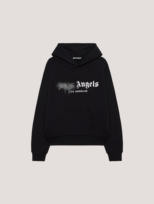PALM ANGELS Spray LA Hoodie Black/Black PMBB17DT26FLE001