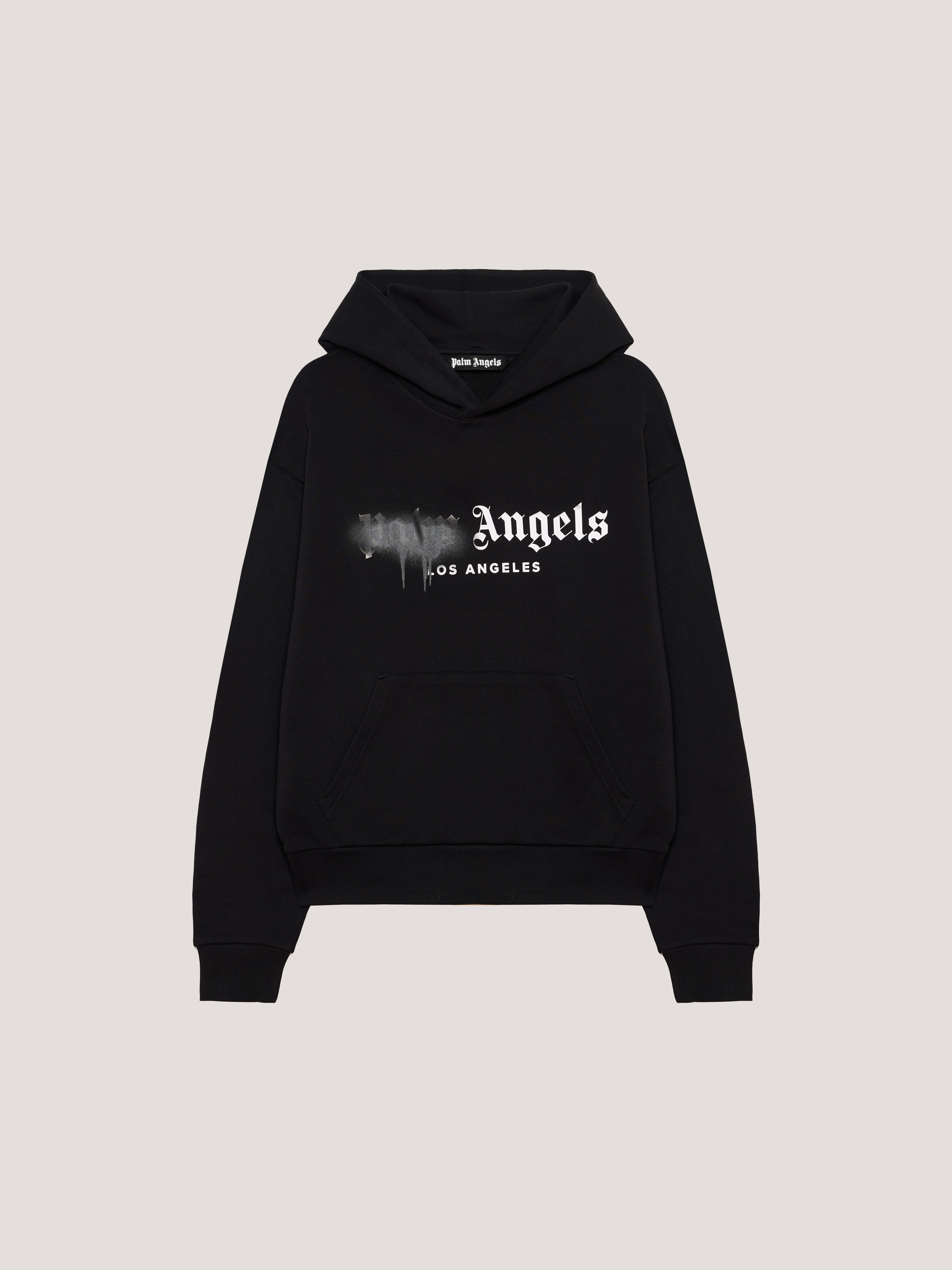 PALM ANGELS Spray LA Hoodie Black/Black PMBB17DT26FLE001