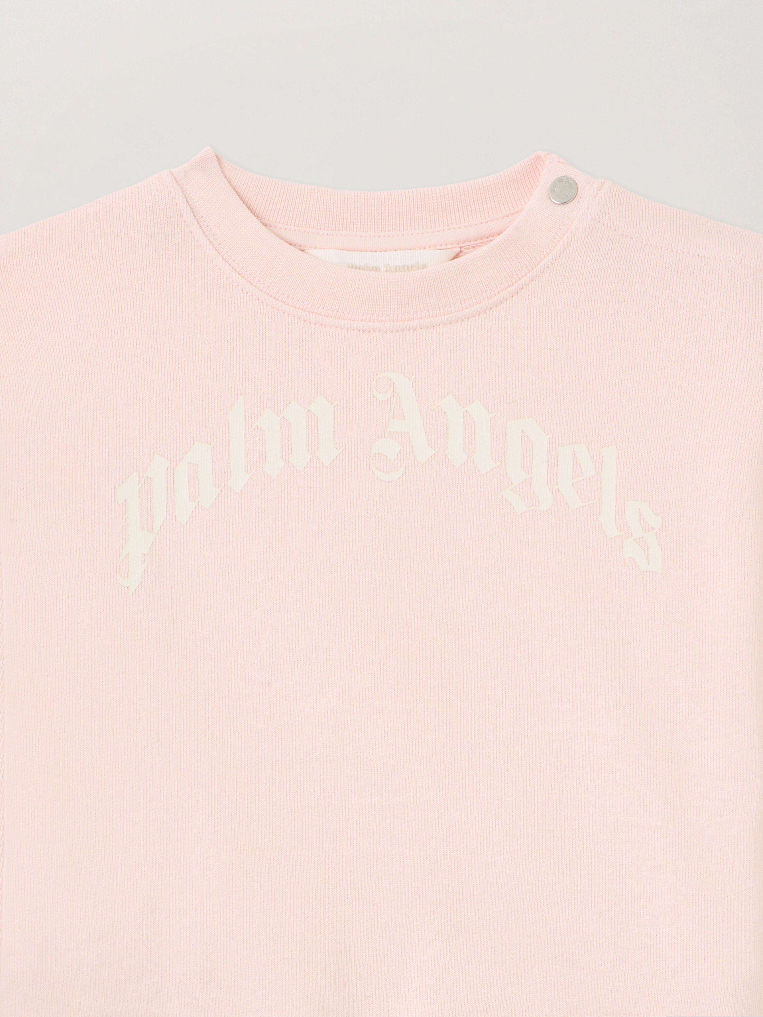 PALM ANGELS Curved Logo Crewneck ROSA/PINK PGXC001S26FLE002