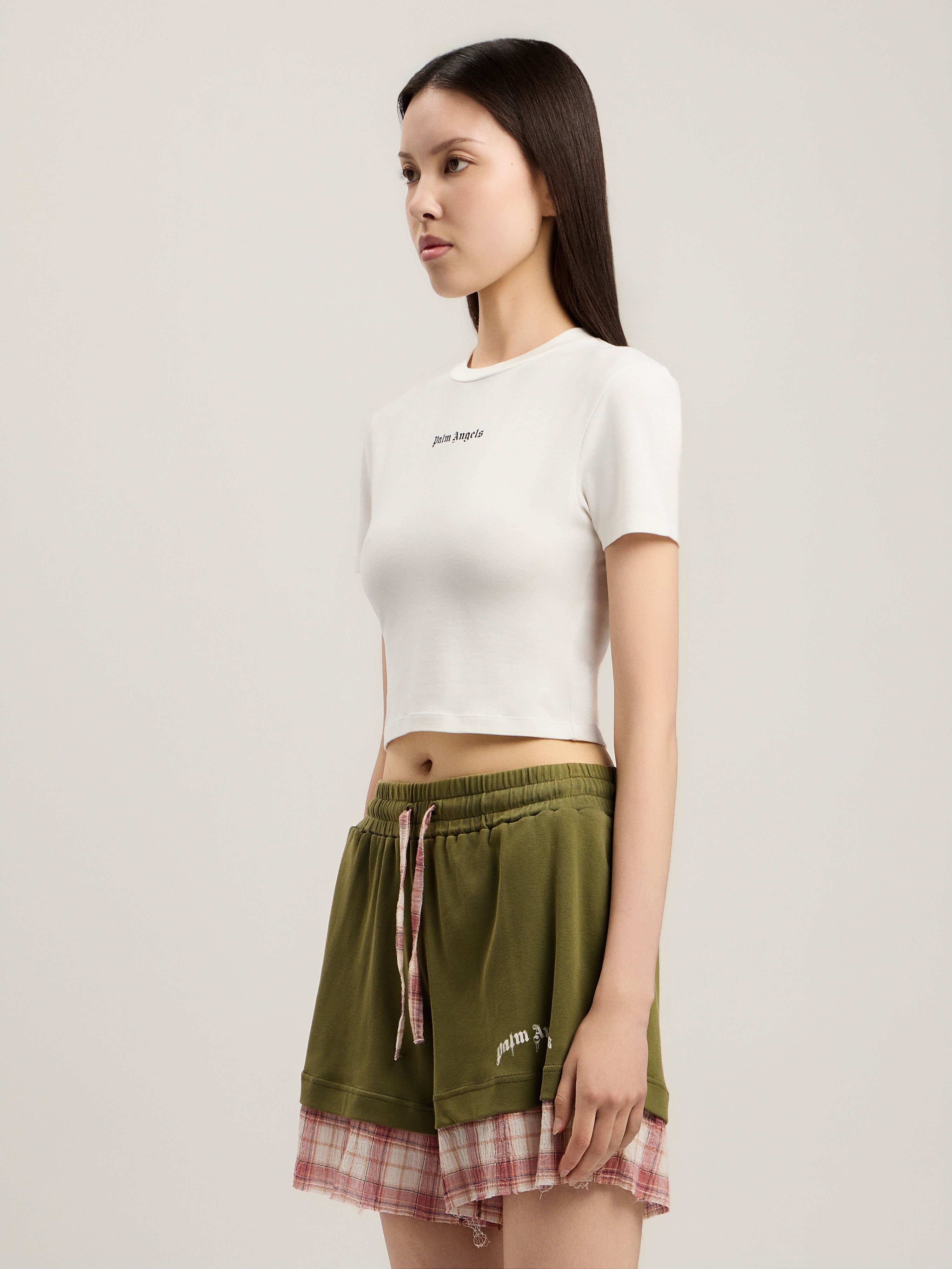 PALM ANGELS Classic Logo Baby T-Shirt OFF WHITE BLACK PWAA077S26JER001